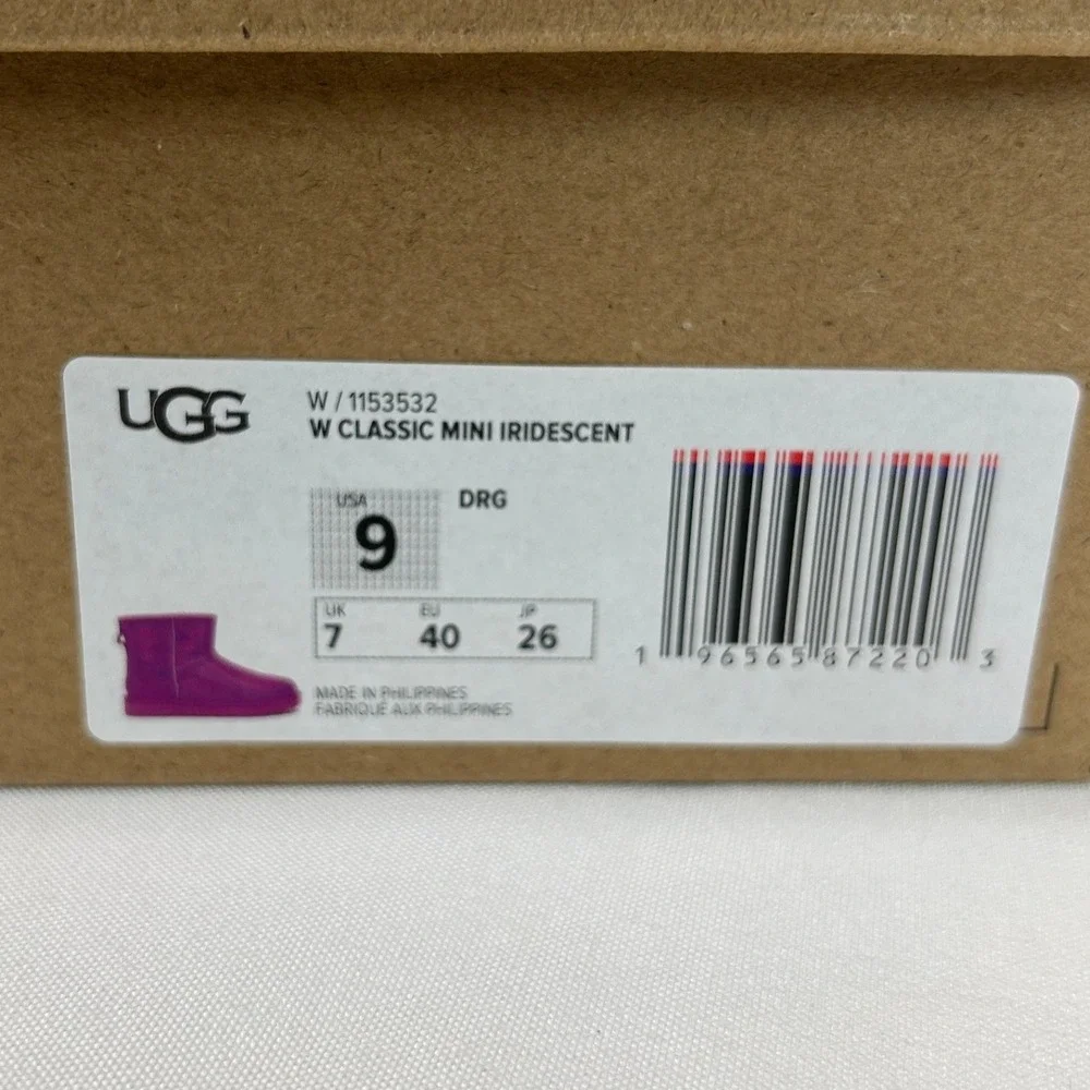 UGG Classic Mini Iridescent Dragon Fruit Pink Boots 1153532 Womens 9